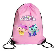 Gabby Dollhouse Polyester Förvaringsväskor Barn Dragsko Anime Figur Ryggsäcksbar resepåse Utomhus Vandringsorganisation GB10 Size Size 43x34cm