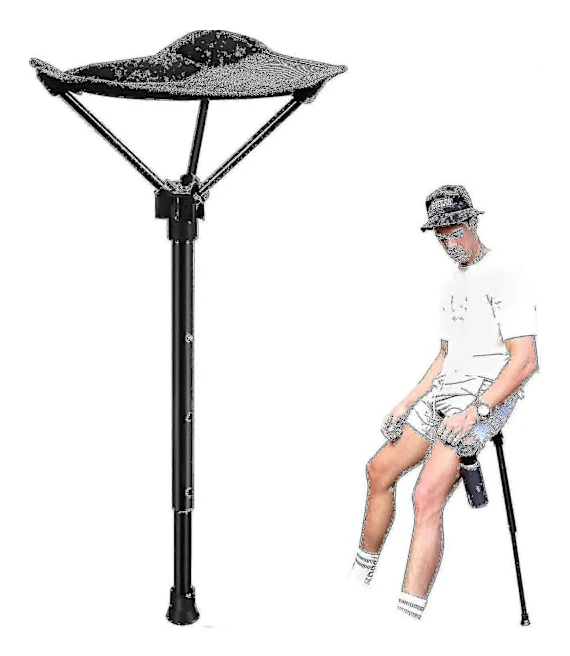 Bärbar Pall - Höjdjusterbar Sits Infällbar, Fiskestol, 3 Lägen