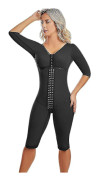 0710 Fajas Colombianas Reductoras Y Moldeadoras Post Surgery Compression Garment Full Body Shaper For Women Black 3XL