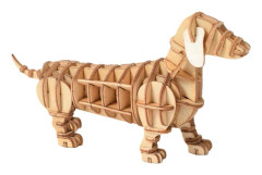 3D Wooden Dachshund Puzzle Learning Building Toy Simulation Puzzle Model Realistic Solid Hand Craft Toy