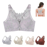 Trådlös lyft-bh för kvinnor, plus size Floral Secrets sömlös komfort 36A-B Milk Gray