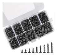 Svart M3 Självgängande Skruv, 450-pack Rostfri Självgängande Skruv [DB]