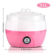 1L Helautomatisk elektrisk yoghurtmaskin rosa (plastfoder)