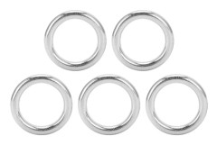 5 Rostfria Svetsade Runda Ringar Kraftiga Bygelschackel för Utomhusnavigering Båtar 3x25mm