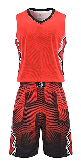 Basketbolltröjor och shorts för män, lagtröjor med fickor, träningsdräkter, röd—2XS
