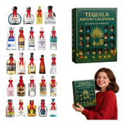Tequila Adventskalender, 24 dagar av spritdrycker, 2D Akryl Adventskalender 2025, Tequila 24 dagar Julnedräkningskalender, Varje dörr öppnar en ny överraskning