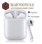 I12 Bluetooth 5.0 Hörlurar, 48 Timmar Brusreducering, Inbyggd Mikrofon, Touchkontroll - Vit