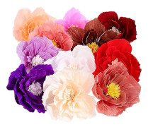 11 st pappersblommor dekorationer för väggdekoration skyltfönster pappersblommor (blandad färg)