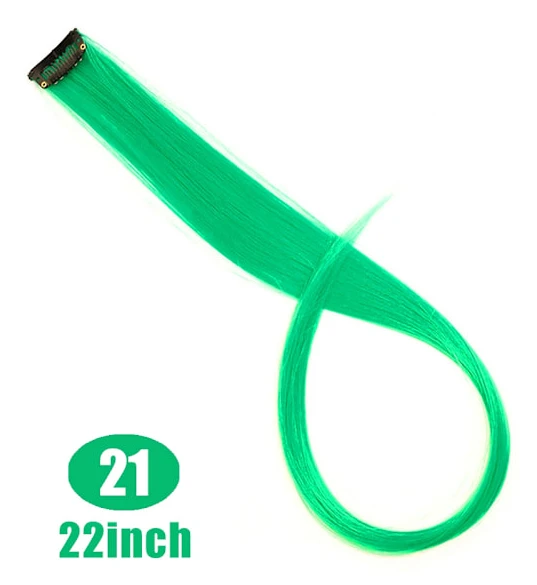 LUPU syntetiskt hårförlängning Rainbow Rak Ombre Hårstycken Clip In Hair Extension High Temperature Fake Hair Accessories 21 22inches 1pc