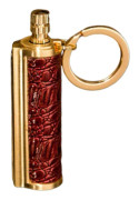 Permanent Match Nyckelring Tändare Återanvändbar Överlevnad Eldstartare Tändare Vattentäta Cigaretter Tändningsverktyg för Camping Red Leather Round
