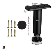 Teleskopisk balkstödfot, icke massivt trä, sängbräda, ram, hylla, stång, botten Loa [DB] Black 13cmto22cm