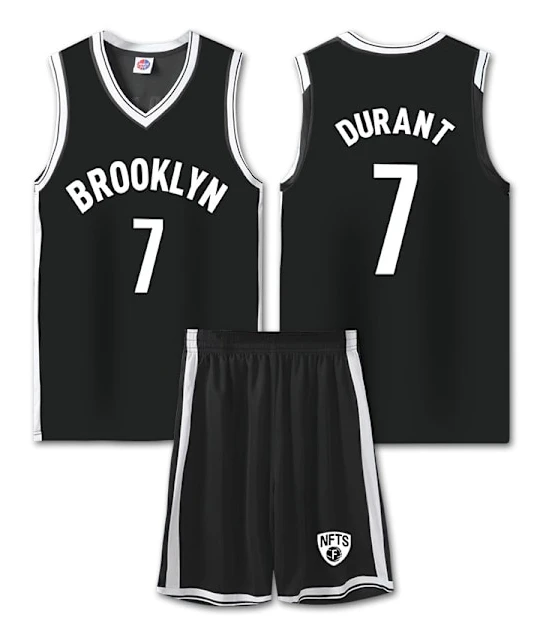 Mordely #7 Kevin Durant Baskettröja Set Nets Uniform för Barn Vuxna - Svart 2XL (170-175CM)