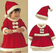 Barn Barn Jul Cosplay Jultomte Kostym Baby X-mas Outfit 3/4- set Klänning/byxor+toppar+hatt+kappa+bälte För pojkar Flickor 120cm (5T-6T) Girl
