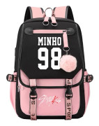 Nya Stray Kids Ryggsäckar för flickor och pojkar med USB Skola Anime Canvas Laptop Ryggsäck för tonåringar Bokväskor för kvinnor~07459