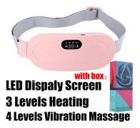 Elektrisk Period Krampmassage Vibrerande Värmebälte för Menstruationskolik Smärtlindring Midja Mage Buk Varmt Palatsbälte~00201
