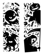 4 ark Halloween fönsterdekaler Halloween läskig Grim Reaper Pumpa Spöke Djävul Fönsterdekal Halloween statiska klistermärken