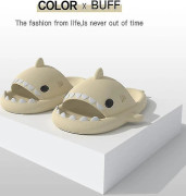 Shark Tofflor Halkfria Dusch Badrumstofflor Soft Summer Sli Beige 42 to 43