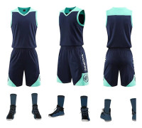 Basketbolltröja Set Unisex Snabbtorkande Boll Träning Sporttröja Set Royal Blue（XL）