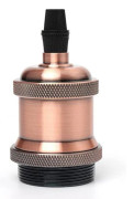 Metall Vintage Lampfot E27 i Retro Hängande Lampa Solid Keramik Adapter Lamphållare Sockel för DIY Industriell Stil Sockel (Röd Koppar)