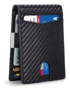 Slim plånbok för män Minimalistisk läder Bifold RFID-blockering