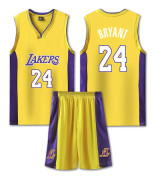 Mordely #24 Kobe Bryant Baskettröja Set Lakers Uniform för Barn Vuxna - Gul 26 (140-150CM)