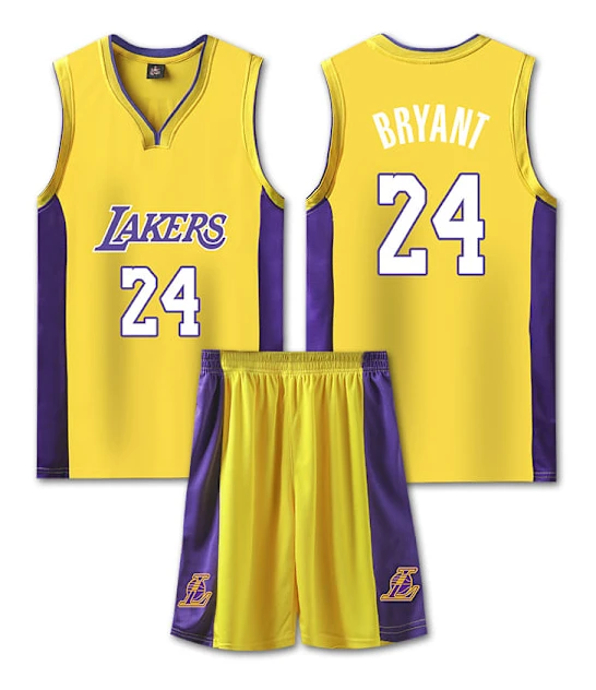 Mordely #24 Kobe Bryant Baskettröja Set Lakers Uniform för Barn Vuxna - Gul 26 (140-150CM)