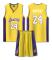 Mordely #24 Kobe Bryant Baskettröja Set Lakers Uniform för Barn Vuxna - Gul 26 (140-150CM)