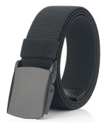Nylon Fabric Belt Cut to Fit Men's Military Belts with Flip Buckle for Father's Day Gift 120cm, Black1