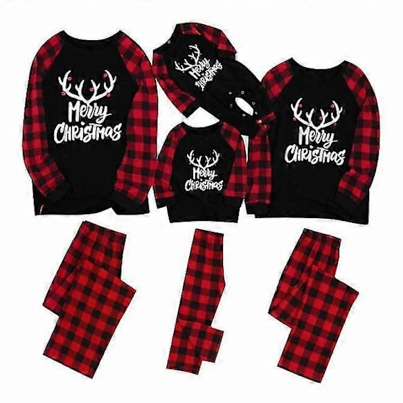 Jul Familj Pyjamas Matchande Set, Älg Julpyjamas Women XL