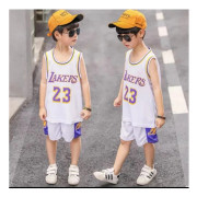 Basket sportkläder barn träningskläder väst + shorts white purple 120cm