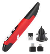 USB -dator Stylus PC-delar Trådlös 2.4G mus Pentyp Personlig Innovativ Vertikal(Röd PR-03)