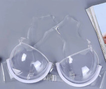 Sexiga kvinnor 3/4 kopp Transparent Klar Push Up BH Ultratunn rem Osynlig BH Underkläder(42)