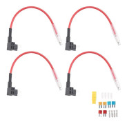 4 st 12V-24V Add-A-Circuit Micro2 Säkringsklämma, Piggy Back Bladsäkringshållare med Kabelhärva