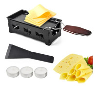 Ljusstearinljus Ost Bakplåt Spis Set Non-Stick Raclette Grill Set Portabel Ostsmältare Set
