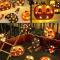 Halloween målade form pumpa spöke spindel fladdermus dekorativa ljus skytte rekvisita nät röd nattlampa (Målad fladdermus 4)
