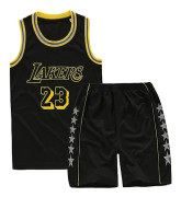 Lakers #23 Lebron James Tröja Nr.23 Basket Uniform Set Lada / Svart