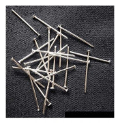100 st Silverpläterade hattpinnar med platt hatt 35 mm. långa