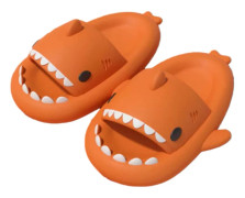 Shark Haj Tofflor, Lämplig för vuxna och barn Söt Tjock Sula Hajar Halkfria Tofflor Inomhus Duschtofflor Sandaler Shark Slippers Orange 36/37 EU