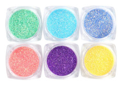 6pcs Nail Sequins Stylish Thin Plastic Shiny Nail Glitter Powder For Home