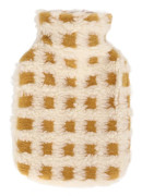 Mjuk Varmvattenflaska 1000ml Anti-skållning Mjuk Varmvattenpåse med Mjukt Överdrag för Hemresa Kontor Beige