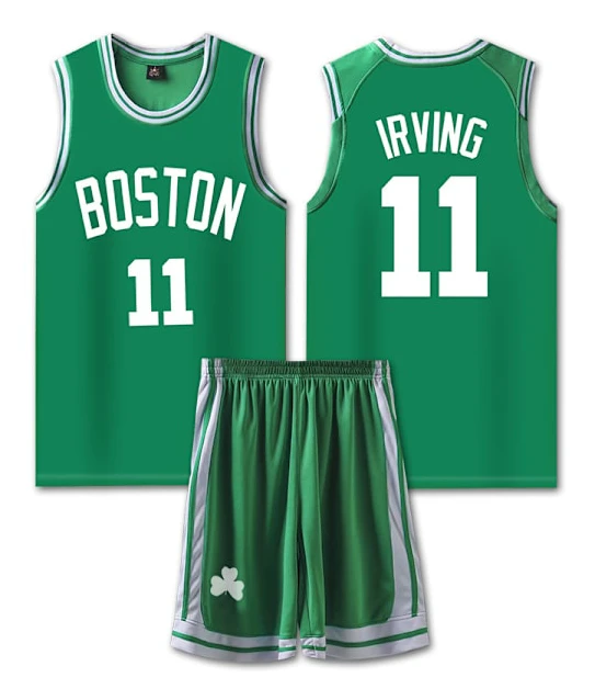 NBA Basket Uniform BIM Green Suit-11 Irving Children M/24 yards (130-140cm)
