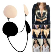Frontless BH Rygglös Strapless BH Osynlig Push-up Silikon Djup Urringning Rygglös&strapless BH Kit Beige