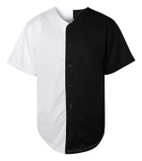 Enfärgade Hip Hop Hip Hop Baseball Uniforms Knappskjortor Sport Uniforms Herr Dam Tröjor svart vit —S
