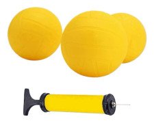 Ersättningsbollar för Spike med pump, tjocka studsande Roundnet-spelbollar, PVC uppblåsbara för leksaksaktiviteter i trädgården, lek på gräsmattan, stranden (LGL) 3.5 Inch 3pcs
