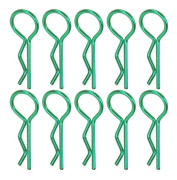 10-pack RC Bil Kaross Klämmor R Form Metall Kaross Pins för 1 5 1 6 1 8 1 10 Skala Grön