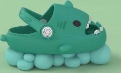 Hajsandaler för barn Flickor Skor Sommarskor Inomhustofflor Barn Flip Flops Halkfria Hajtofflor 2022 Trend B-Mint Green 190(insole 19cm)