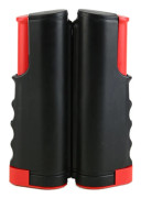 Retractable Table Tennis Net Rack Fashionable Safe Wave Edge Portable Net Rack for Gym School Black Red