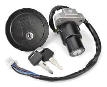 Tändningslås Bränsletanklock Kit för 125 200 KLR 250 650 KMX125 KMX200 KL250 KLR250 KL650 KLR650