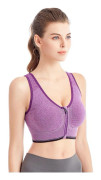 Mordely Dragkedja Sport BH Plus Size Löpning Yoga Fitness LILA purple XL