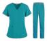 Sjuksköterska Dam Tyg Kortärmad Medicinsk Uniform Sky blue XL